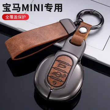 Leather Strap Keychain Keyring Tpu Car Key Case Cover for BMW MINI