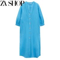 ZARAˉ SHOP spring and summer new womens casual linen gown style parachute profile dress 8372084