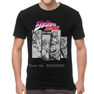 JojoS Bizarre Adventure T-Shirts Men Graphic T Shirts Manga Jotaro Tshirt Cotton Tee Tops Harajuku Streetwear