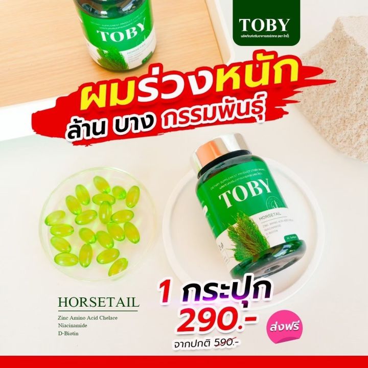 toby-horsetail-โทบี้-ฮอร์สเทล-โทบี้หญ้าหางม้า-วิตามินบำรุงเส้นผม-อาหารเสริมบำรุงผม-1กระปุก-30เม็ด