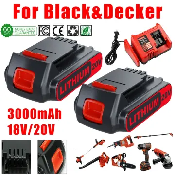 Rechargeable 18V/20V 3000mAh Li-ion Rechargeable Battery Replacement For  BLACK & DECKER LB20 LBX20 LBXR20 Power Tools Battery