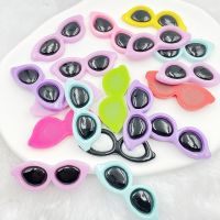 hot【DT】۞  10 Pcs New Resin Cartoon Glasses Flat Back Scrapbook Kawaii Embellishments Accessories G60