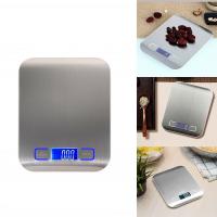 Kitchen Scale Digital Scale เครื่องชั่งดิจิตอล 5 กิโลกรัม ตาชั่งดิจิตอล ผิวหน้าสแตนเลส สวย หรูหรา เครื่องชั่งน้ำหนัก เครื่องชั่งในครัว เครื่องชั่งน้ำหนักดิจิตอล เครื่องชั่งเบเกอรี่ สามารถชั่งได้ 1g-5kg + แถมถ่าน