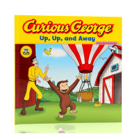 Original English genuine Curious George up and away hot air balloon H. A. Rey paperback picture book for teaching and fun