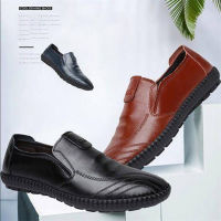 Men’s shoes รองเท้าแฟชั่นและหนังใส่สบาย รองเท้าทำงาน รองเท้าลำลองพื้นนิ่ม ใส่สบาย รองเท้าหนังผู้ชาย