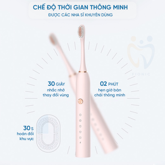 Bàn chải điện tự động fionic boorui et10 công nghệ sóng âm sonic trắng - ảnh sản phẩm 4