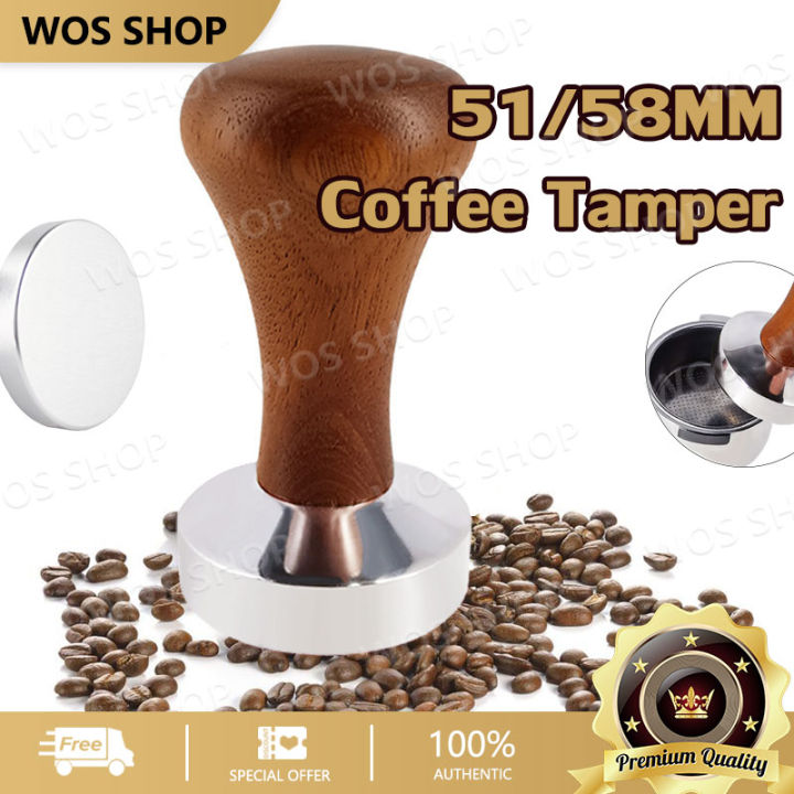 Coffee Tamper Base Stainless Steel Espresso Dispenser Coffee Bean Press Hammer Tool - 58mm