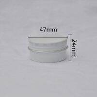 30g Aluminum Tins Wholesale Cream Boxs 47MMx24MM Cosmetic Containers Hair Wax/Handmade Soap Pots White Threaded Aluminum Box