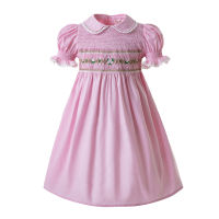 tigirl Children Kids Girls Summer Handmade Pink Smocked Birthday Dresses Christmas Outfit Size 2 3 4 5 6 8 10 12 Years Old