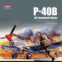 ACADEMY 12456เครื่องบินรุ่น172 Scale Curtiss P-40B US สำหรับ Tomahawk Fighter รุ่นอาคารสำหรับ dam Hobby Collection DIY