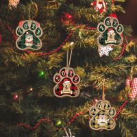 Christmas Paw Pendant Personalized Dog Paw Christmas Tree Ornament Decoration Gift For Pet Lovers Festival Xmas Decor 2022