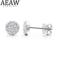 AEAW Moissanite หูหมุกเพชร4มม. เพชรในห้องปฏิบัติการคลาสสิก4ง่ามหู