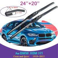 อุปกรณ์เสริมรถยนต์ที่ปัดน้ำฝนกระจกหน้าด้านหน้าสำหรับรถ BMW X6M H1 2016 2017 2018 2019 ~ 2022รุ่นไร้กรอบ Wiper Karet กันหิมะ