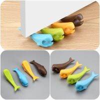 Whale Shaped Silicone Doorstop Wall Protector Door Handle Bumper Guard Self Adhesive Mute Door Stopper Furniture Anti-crash