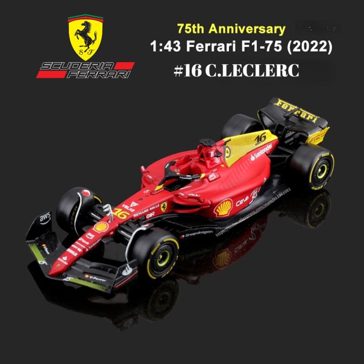 ของเล่นดายแคส-f1-75-75th-f1โมเดลรถยนต์2022ใหม่สำหรับรถแข่งกระทิงแดงรถ-mercedes-mclaren-formula-1-diecast