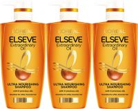 LOréal Paris Elseve 6 Oil Nourish Ultra Nourishing Shampoo 450ml ลอรีอัล ปารีส เอลแซฟ 6 ออยล์ นอริช แชมพูสำหรับผมแห้ง จัดทรงยาก 450มล.#ขวดทอง(แพ็ค3ขวด)