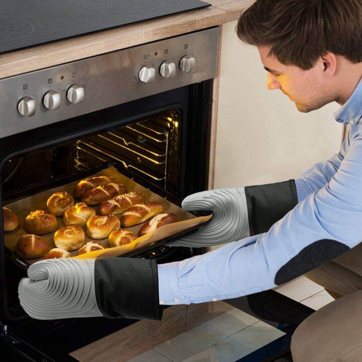 silicone-oven-mitts-heat-resistant-thick-oven-gloves-waterproof-mitts-1-pair-with-1-silicone-brush-kitchen-mitts