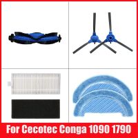 อะไหล่ทดแทน Cecotec Conga 1090 1790ไทเทเนียมอัลตร้าหุ่นยนต์ด้านข้างหลักแปรงตัวกรอง Hepa อุปกรณ์เสริมไม้ถูพื้นชิ้นส่วนเครื่องดูดฝุ่นชิ้นส่วนเครื่องดูดฝุ่น Fi