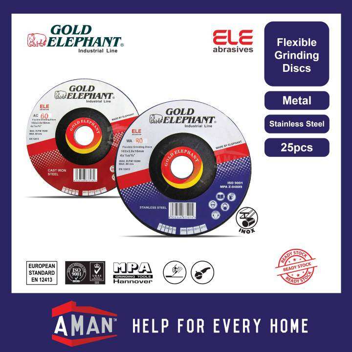 GOLD ELEPHANT Metal Stainless Steel Flexible Grinding Disc 4 inch