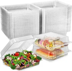 40 Pcs Disposable Pie Keeper Clear Plastic Dessert Containers with Hinged  Locking Lids Round Pie Carrier Clamshell Takeout Food Containers for Flan