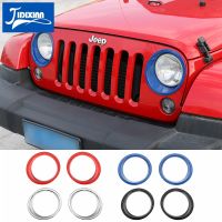 JIDIIXAN Car Exterior Front Headlight Light Lamp Cover Decoration for Jeep Wrangler JK 2007 2008 2009 2010 2011-2017 Accessories