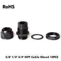 【cw】 10pcs IP68 3/8 quot;NPT 1/2 quot; NPT 3/4 cavo metallico bianco nero impermeabile plastica pressacavo connettore 【hot】