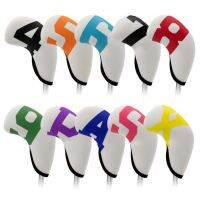 ◈ஐ 10PCS High-End วัสดุดำน้ำ Golf Iron Cover 4-9PSAX10 ชิ้นของ Golf Lron Head Cover universal ดำ ขาว Suit