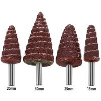 6MM Shank 80 Grit Tapered Cone Grinding Head Sandpaper Flap Wheels Polishing Sanding Tools For Drill Wheel Conical Rotary Tools