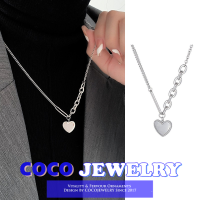 COCOJEWELRY สร้อยคอเหล็กไทเทเนียมเทรนด์เกาหลี,เสื้อสเวตเตอร์แนวพังก์ฮิปฮอปสำหรับผู้หญิง