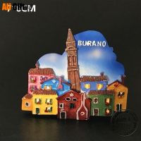 Fashion Refrigerator Pasted Resin Magnet Burano Tourist Souvenir Colorful Island Venice Italy 3D Fridge Landscape Magnet Sticker