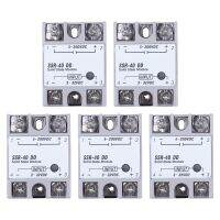 5X Single Phase Solid State Relay DC-DC SSR-40DD 40A DC3-32V DC5-60V White+Silver