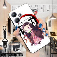 เคส PMP สำหรับ Infinix 30 30i 30 Play (แหวนใส่นิ้ว + เชือกเส้นเล็ก) เคสอนิเมะสังหารปีศาจคามาโดแทนจิโร่เนซูโกะ Agatsuma Zengkochou Shinobu นิ่มฝาครอบเคสใส่โทรศัพท์ที่กันกระแทกทีพียูซิลิโคน