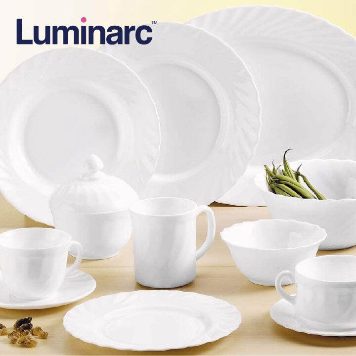 Luminarc 3pcs Trianon 22cm Opal Dish Soup Plate Set Microwave Safe