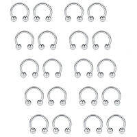 20PCS CLEAR UV ยืดหยุ่นอะคริลิค &amp; stainess เหล็กจมูก septum Horseshoe ต่างหูคิ้ว Lip Helix tragus hooklay เจาะ Ringer