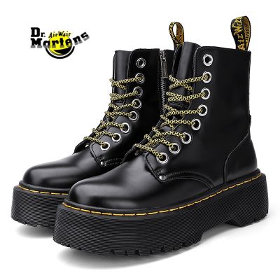 Doc Dr. Martens Jadon MAX Buttero บูทแพลตฟอร์มหนังพื้นหนารองเท้าบู๊ต Martin 8รูพร้อมซิปด้านข้างรองเท้าบูททำงานแบบอังกฤษ