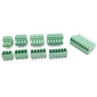 10 เซ็ต 3.5 มิลลิเมตร PCB pluggable ขั้วเชื่อมต่อ 2/3/4/5/6/7/8/9/10 จุดโค้งมุม KF15EDG-3.5 ทองแดงสีเขียว rohsr