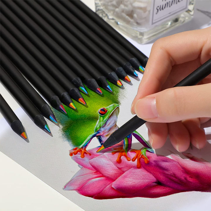 bali-ชุดดินสอสีหลากสีแบบไล่ระดับสี7สี4ชิ้นชุดดินสอสีสุดสร้างสรรค์เครื่องเขียนน่ารักสำหรับศิลปะ