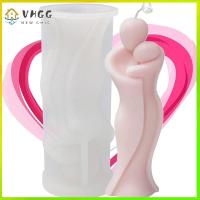 VHGG White 3D Human Body Figures Moulds 16.85.65.6 Cm Silicone Hugging Abstract Human Body Scented Candle Silicone Molds Mothers Day Candle Molds DIY Craft