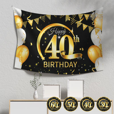 40th แบนเนอร์วันเกิด50th Birthday 60th แบนเนอร์วันเกิด30th 40th 50th 60th ขนาดใหญ่แบนเนอร์วันเกิดแฮปปี้สีดำทองวันเกิด Party Decor พื้นหลัง80X120ซม.แบนเนอร์วันเกิดป้าย30th แบนเนอร์วันเกิด