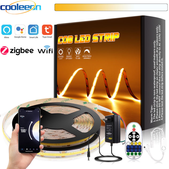 Tuya Zigbee Wifi CCT COB LED Strip Light Kit 2700-6500K Color