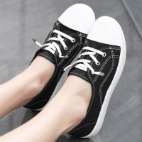 ผู้ผลิตรองเท้าผ้าใบ 2022 ฤดูใบไม้ผลิและฤดูร้อนใหม่รองเท้าสีขาวแบนรองเท้าลำลองรองเท้าผ้าสีขาวพื้นนิ่มรองเท้านักเรียนหญิง