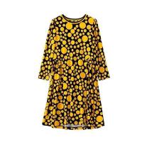 Small polka-dot dress 2022 new autumn long-sleeved long-sleeved age-reducing large-size fat mm belly-covering mid-length skirt ❤