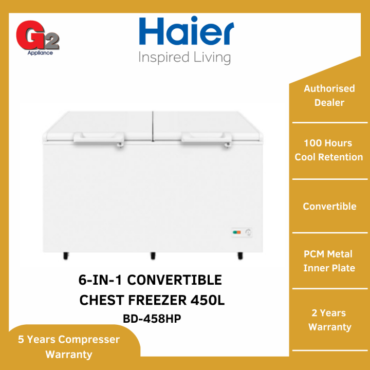 HAIER 6in1 Convertible Chest Freezer 450L BD458HPHAIER WARRANTY