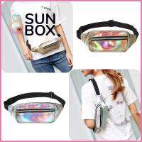 SUN BOX ใหม่ Shiny เข็มขัดหนัง ของขวัญเด็กผู้หญิง Neon PU Gym กระเป๋า กระเป๋าคาดเอว Fanny Pack Lase Holographic