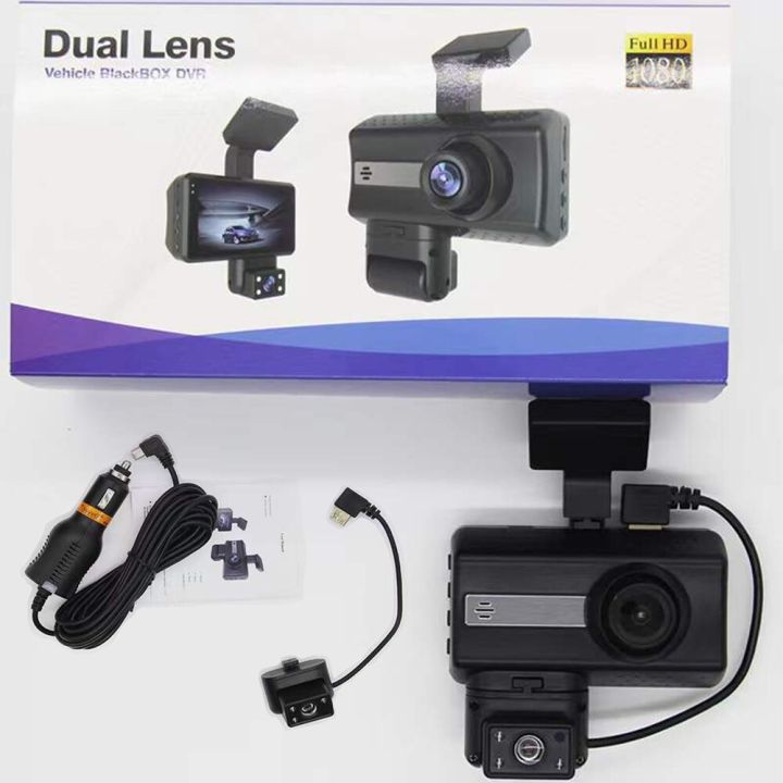 กล้องติดรถยนต์-hd-1080p-เลนส์คู่3นิ้วกล้อง-dvr-บันทึกภาพในรถยนต์รอบกล้องติดรถยนต์จอด24hr-dvr-กล้องติดจานการมองเห็นได้ในเวลากลางคืน