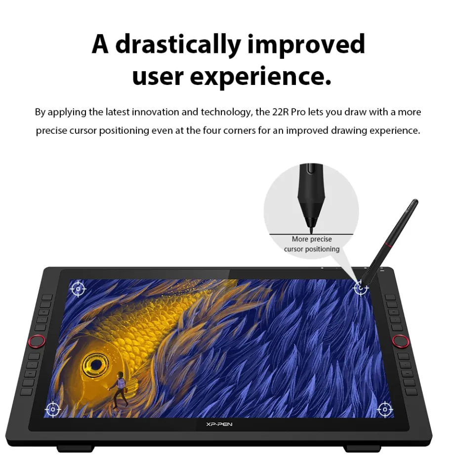 XPPen Artist 22R Pro Graphics Tablet Monitor 21.5 inch Drawing Tablet  Screen 60 Tilt 20 Shortcut Keys Wheels 120%sRGB shoutuan Lazada