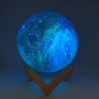 3D พิมพ์โคมไฟดวงจันทร์ Galaxy Moon Light เด็ก Night Light 16สีเปลี่ยนรีโมทคอนล Galaxy Light Dropshipping Link2023