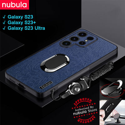NUBULA เคสโทรศัพท์ Samsung Galaxy S23 Ultra 5G,เคส S23ผิวเปลือกไม้ให้ความรู้สึกหนังเคสกันกระแทก S23อัลตร้า Hp Galaxy Ultra Plus ฝาครอบหลังที่ยึดโทรศัพท์ในรถฟรีสำหรับ Samsung Galaxy S23 Ultra 5G S23 + Plus