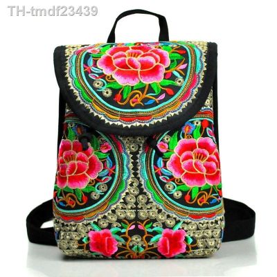 ❂❈✚ New Embroidery Shopping Cover Backpacks!Nice Floral Embroidered Backrack Top-sale Canvas