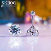 NKHOG จริง2กะรัต8มิลลิเมตร Moissanite ต่างหูสตั๊ดสำหรับผู้หญิงสกรูกระทู้หูกระดุมเงินสเตอร์ลิง925เครื่องประดับผ่านเพชรทดสอบ